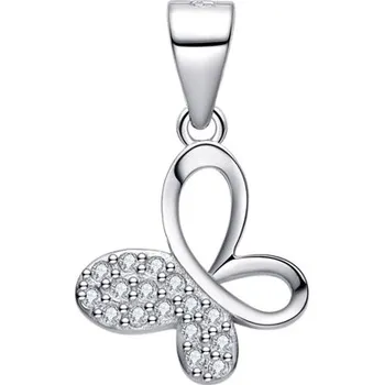 Přívěsek Stříbrný přívěšek motýlek s čirými zirkony STRZ1212F