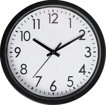 Hodiny MALÉ HODINY NA ZEĎ DO LOŽNICE KUCHYNĚ ČERNÉ BÍLÝ CIFERNÍK ČITELNÉ 20 x 4 cm