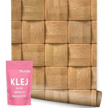 Fototapeta Tapeta do předsíně KOSTKA Dřevo 3D efekt