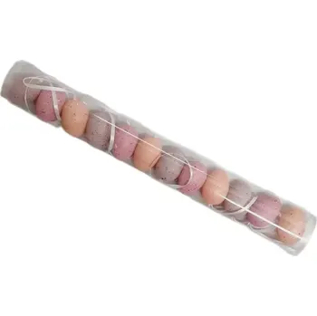 Velikonoční dekorace Vajíčka přízdoba 4 cm 12 ks růžová, fialová tuba