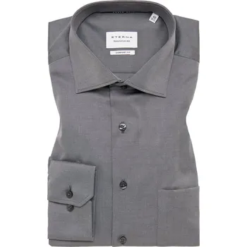 Pánská košile Košile Eterna Comfort Fit Twill neprůhledná šedá velikost: 40, délka rukávu: dlouhý rukáv