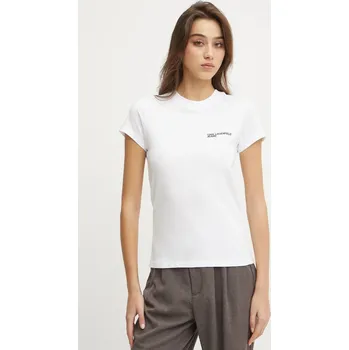 Dámské tričko Bavlněné tričko Karl Lagerfeld Jeans A1W17004 bílá 00X, vel. M