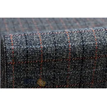 Metráž - Kabát Vl/Pes MODRÁ PRUH KOSTKY N4363 - látka na kabátky - Modrá, 150 cm