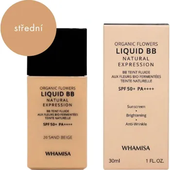 Přípravek na tvář WHAMISA BIO BB krém SPF50+ Sand Beige
