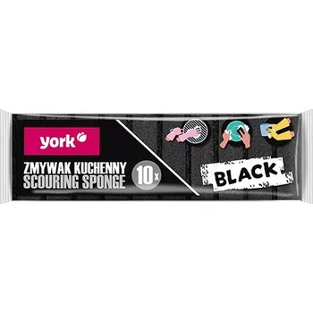 Mycí prostředek YORK BLACK kuchyňské houbičky na nádobí 10 ks