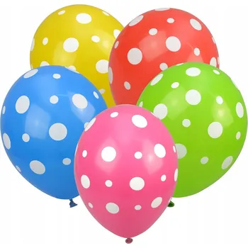 Balónek Balónky s puntíky 28 cm 5 ks vícebarevné