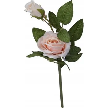 umělá květina Růže světle růžová s poupětem na stonku 48 cm - Krásná