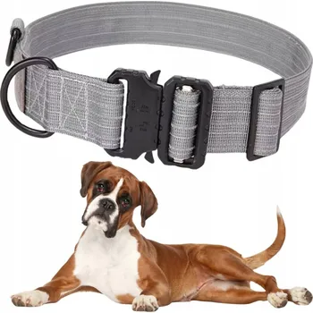 Obojek pro psa Materiálový obojek pro psa s odrazkou Wesoły Pupil, velikost L