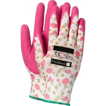 Pracovní rukavice Rukavice TradeMotion RUKAVICE FLORISAND LATEXOVÉ DÁMSKÉ RŮŽOVÉ velikost 8 - M 1 pár