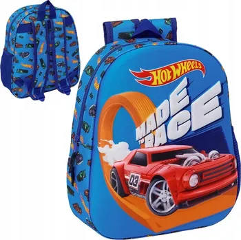 Dětský batoh Safta malý školní batoh pro předškoláky, jednokomorový, Hot Wheels 3D
