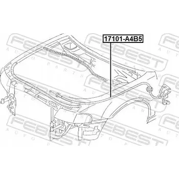 Klimatizace automobilu Febest 17101-A4B5 Táhlo zámku kapoty motoru