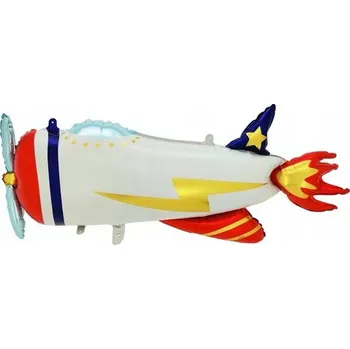 Balónek FÓLIOVÝ BALÓNEK LETADLO dekorace heliem VELKÝ MS