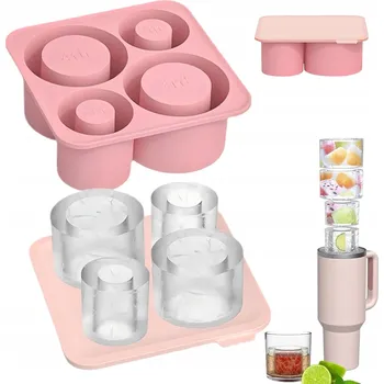 Tvořítko na led Formička na led silikonová s víkem – tácek na kostky ledu do termohrnku