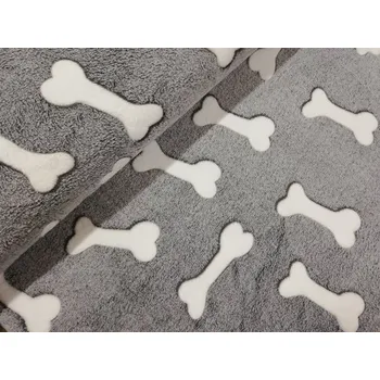 Fleece - 100%polyester, šíře 160 cm, 230 g/m2 - bílé kostičky na šedé