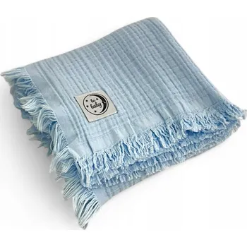 Dětská deka Mušelínová deka bavlna 100x120 BeBaby modrá Poldaun