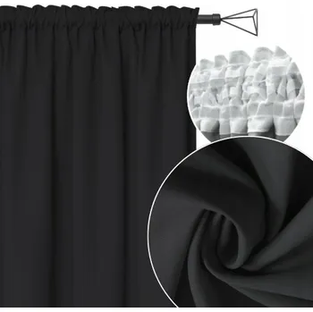 Obraz ZÁVĚS 145x220cm Černé závěsy na pásce