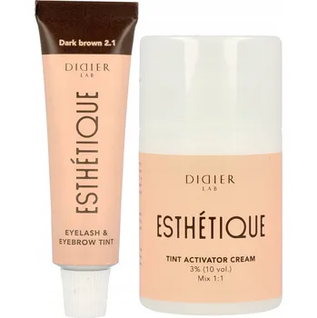 Barva na řasy a obočí Sada barva na obočí, tmavě hnědá + aktivační krém 3% Didier Lab Esthétique