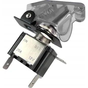 vypínač Závodní spínač FLIP UP s krytem 12V 20A BÍLÝ
