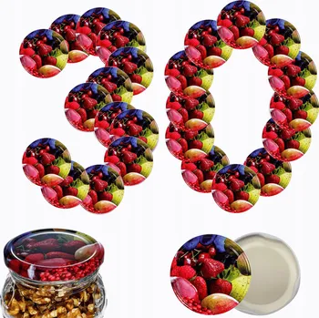 Sklenice Šroubovací Víčka na sklenice, deklíky, pokličky, šroubovací víčka 66mm 30 ks VZOR U