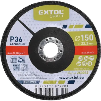 Brusný kotouč EXTOL CRAFT Kotouč lamelový šikmý korundový, P36, 150 mm 260043