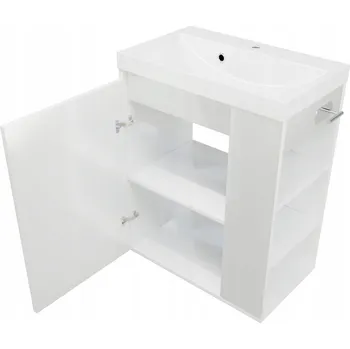 Koupelnový nábytek Skříňka s umyvadlem 60 cm Bílá Stojící Závěsná MDF Držák na Toaletní Papír Police WC