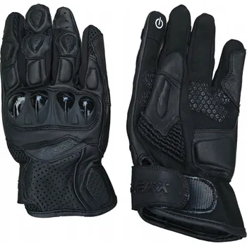 Moto rukavice MOTOCYKLOVÉ KOŽENÉ RUKAVICE NA CROSS ENDURO QUAD ATV BMX L ČERNÉ BLEXX