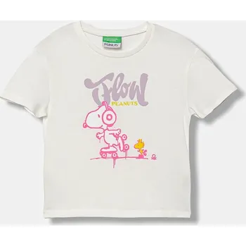 Chlapecké oblečení Dětské bavlněné tričko United Colors of Benetton 3X1SG10JV.P.seasonal bílá 00X, vel. 116