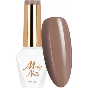 Lak na nehty Hybridní lak na nehty MOLLYNAILS 8g Delicate Woman Cappucino Č. 62