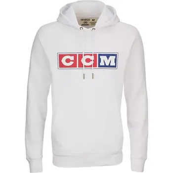 Pánská mikina Mikina CCM Heritage Hood SR, Senior, bílá, XS CCM