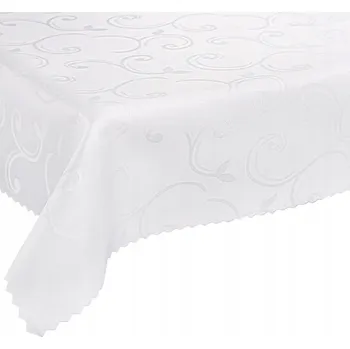 Prostěradlo Obrus odolný proti skvrnám 120x240 cm, Polský výrobek, bílá barva, vzor W26