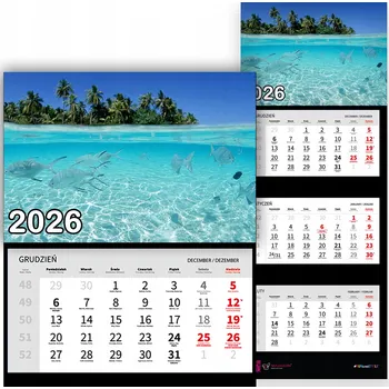 Kalendář Nástěnný Kalendář Trojdílný 2026 NÁDHERNÝ POHLED NA PŘÍRODU Do Kanceláře Dárek Vz