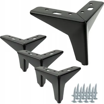 Obraz Sada 4 kusů nábytková noha Hvězda černá matná nožička 10 cm + dárek