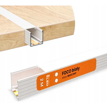 LED Hliníkový Profil pro Pásku Bílý Nástěnný / Zapuštěný + Kryt 2m