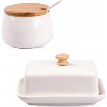 Dóza na potraviny Máslenka OMAGO keramická béžová, bílá