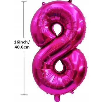 Balónek Fóliový balónek ČÍSLICE 8 Narozeniny Oslava Růžový 40 cm