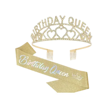 Party dekorace dovoz Sada Happy Queen - šerpa a korunka