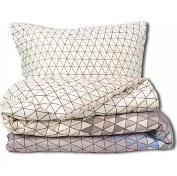 Povlečení Exkluzivní saténové povlečení 220x200 Geometrické tvary trojúhelníky