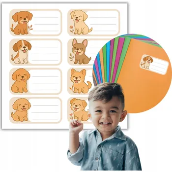 samolepka Samolepky na sešity 8 kusů PEJSCI PSI vzor pohádky LIST