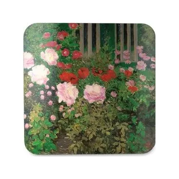 Podtácek Podložka pod hrnek Kvetoucí květy na plotě zahrady Koloman Moser