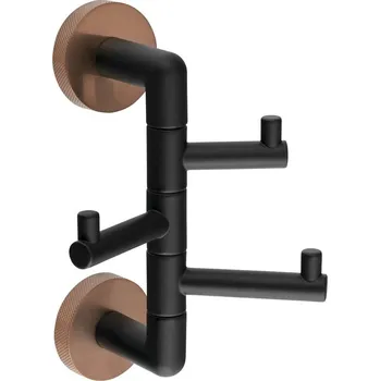 Věšák SAPHO LARISSA trojháček otočný, černá/měď mat (WS063BC)