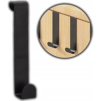 Věšák OZDOBNÝ NÁBYTKOVÝ VĚŠÁK UNIVERZÁLNÍ ZÁVĚSNÝ NA OBLEČENÍ RUČNÍKY ČERNÝ