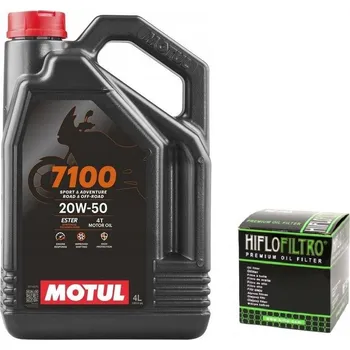Motorový olej OLEJ MOTUL 7100 4T 4L 20W50 + OLEJOVÝ FILTR KN BMW GS