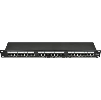 Serverovna PP-160 24P/C6/S - 19" patch panel 1U, 24 portů C6 stíněný