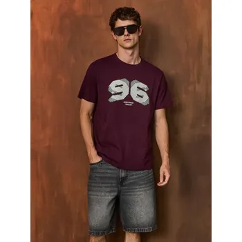 Sinsay - Tričko s krátkým rukávem - burgundy - 564EY-83X - 564EY-83X-XS