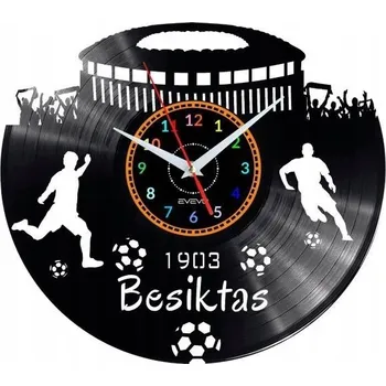 Hodiny BESIKTAS NÁSTĚNNÉ HODINY DEKORATIVNÍ MODERNÍ VINYLOVÁ DESKA VINYL JAKO DÁREK
