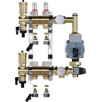 rozdělovač topení Rozdělovač pro podlahové topení 2 okruhy včetně PEX šroubení + čerpadlo WILO
