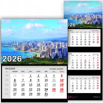 Kalendář Nástěnný Kalendář Trojdílný 2026: Malebné Hory - Ideální jako Dárek, Různé Vzory