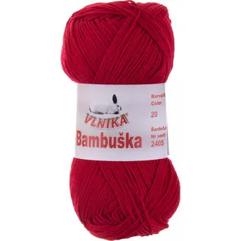 Příze Příze s bambusem a bavlnou Bambuška 50g - více barev Barva: Červená