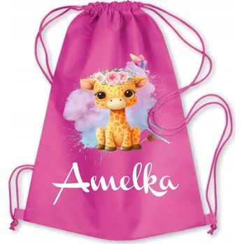 Školní batoh Školní Vak/Batoh na Tělocvik do Školky Školy Zvířátka Boho ŽIRAFA 3