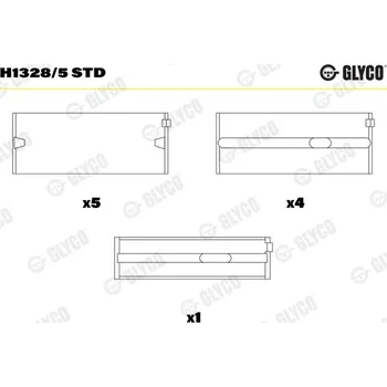 Kliková hřídel GLYCO Hlavní ložiska klikového hřídele H13285STD
